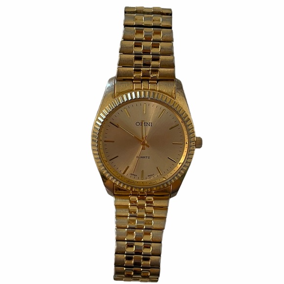Vintage Watch Men’s Gold Omni Dress Watch Gold Bezel Gold Face Casual Formal